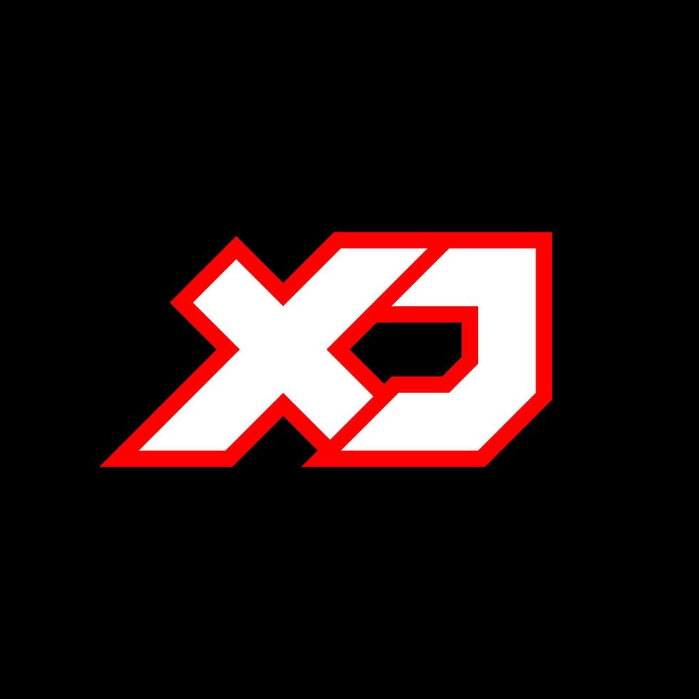 xj logo ontwerp, eerste xj brief ontwerp met sci-fi stijl. xj logo voor spel, e-sport, technologie, digitaal, gemeenschap of bedrijf. X j sport modern cursief alfabet lettertype. typografie stedelijk stijl lettertypen. vector