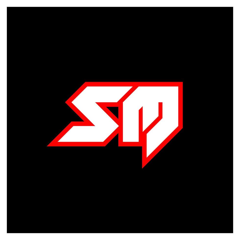 sm logo ontwerp, eerste sm brief ontwerp met sci-fi stijl. sm logo voor spel, e-sport, technologie, digitaal, gemeenschap of bedrijf. s m sport modern cursief alfabet lettertype. typografie stedelijk stijl lettertypen. vector