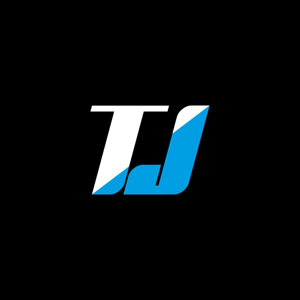 tj brief logo ontwerp Aan zwart achtergrond. tj creatief initialen brief logo concept. tj icoon ontwerp. tj wit en blauw brief icoon ontwerp Aan zwart achtergrond. t j vector