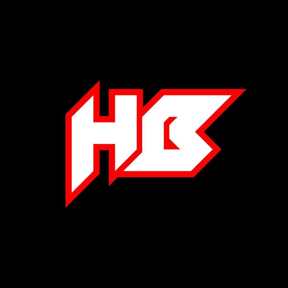 hb logo ontwerp, eerste hb brief ontwerp met sci-fi stijl. hb logo voor spel, e-sport, technologie, digitaal, gemeenschap of bedrijf. h b sport modern cursief alfabet lettertype. typografie stedelijk stijl lettertypen. vector