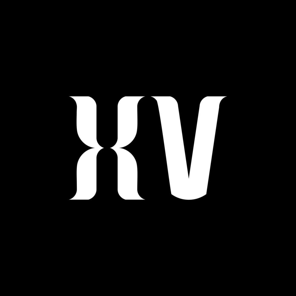 xv X v brief logo ontwerp. eerste brief xv hoofdletters monogram logo wit kleur. xv logo, X v ontwerp. xv, X v vector