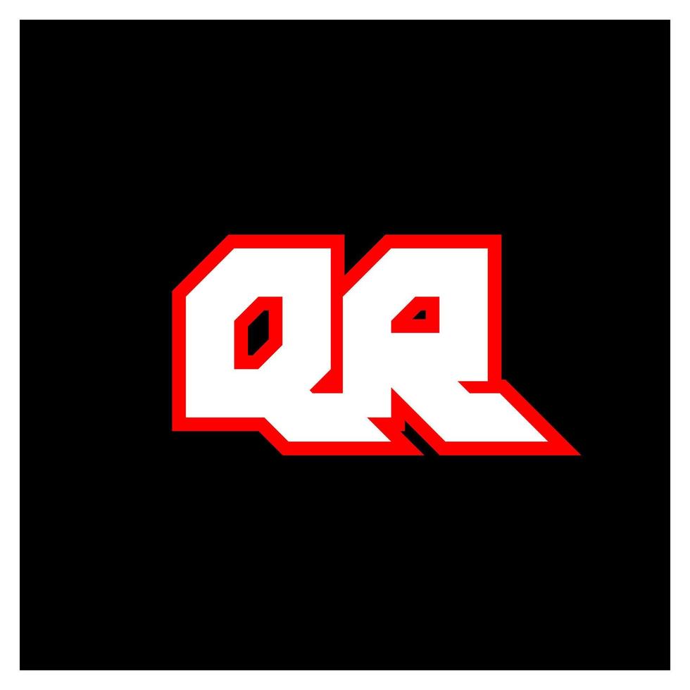 qr logo ontwerp, eerste qr brief ontwerp met sci-fi stijl. qr logo voor spel, e-sport, technologie, digitaal, gemeenschap of bedrijf. q r sport modern cursief alfabet lettertype. typografie stedelijk stijl lettertypen. vector