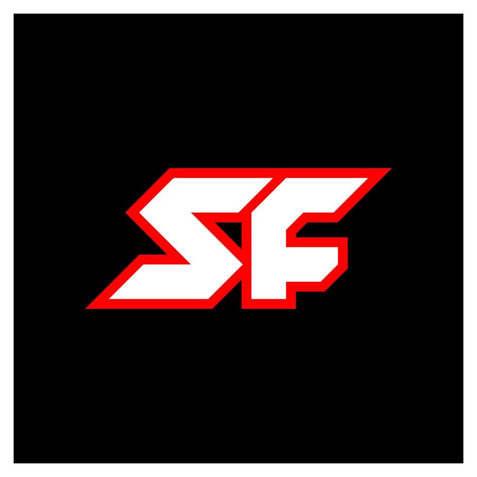 sf logo ontwerp, eerste sf brief ontwerp met sci-fi stijl. sf logo voor spel, e-sport, technologie, digitaal, gemeenschap of bedrijf. s f sport modern cursief alfabet lettertype. typografie stedelijk stijl lettertypen. vector