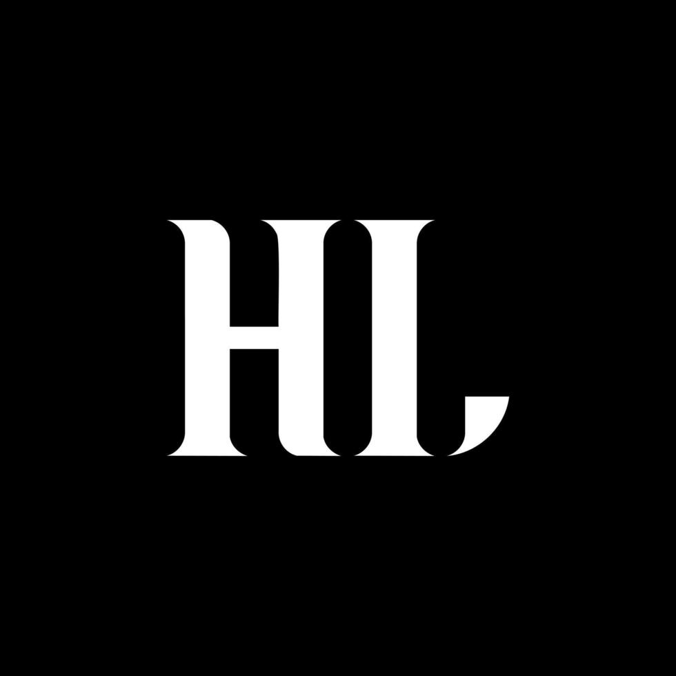 hl h l brief logo ontwerp. eerste brief hl hoofdletters monogram logo wit kleur. hl logo, h l ontwerp. eh, h l vector