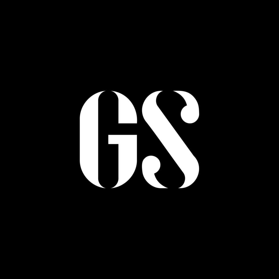 gs g s brief logo ontwerp. eerste brief gs hoofdletters monogram logo wit kleur. gs logo, g s ontwerp. gz, g s vector