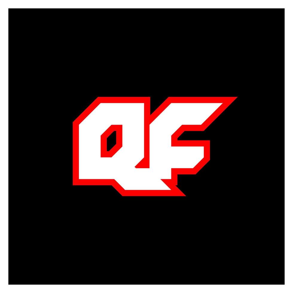 qf logo ontwerp, eerste qf brief ontwerp met sci-fi stijl. qf logo voor spel, e-sport, technologie, digitaal, gemeenschap of bedrijf. q f sport modern cursief alfabet lettertype. typografie stedelijk stijl lettertypen. vector