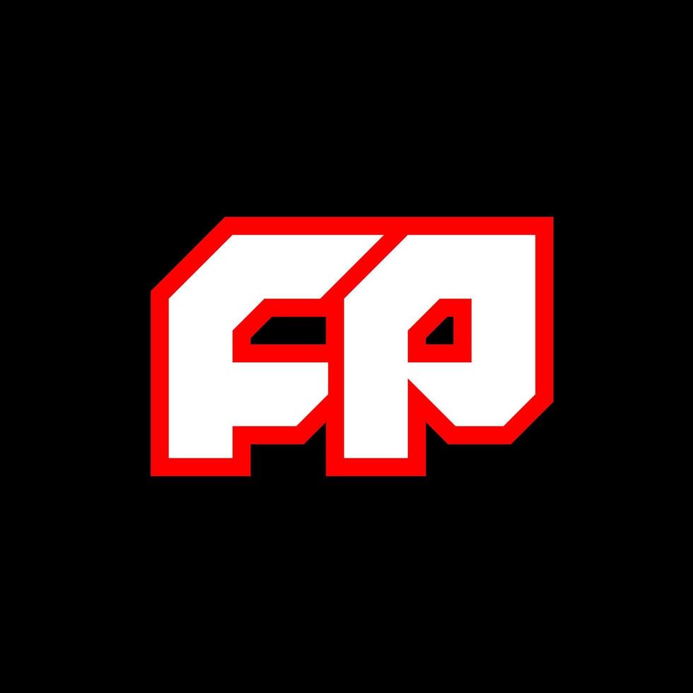 fp logo ontwerp, eerste fp brief ontwerp met sci-fi stijl. fp logo voor spel, e-sport, technologie, digitaal, gemeenschap of bedrijf. f p sport modern cursief alfabet lettertype. typografie stedelijk stijl lettertypen. vector