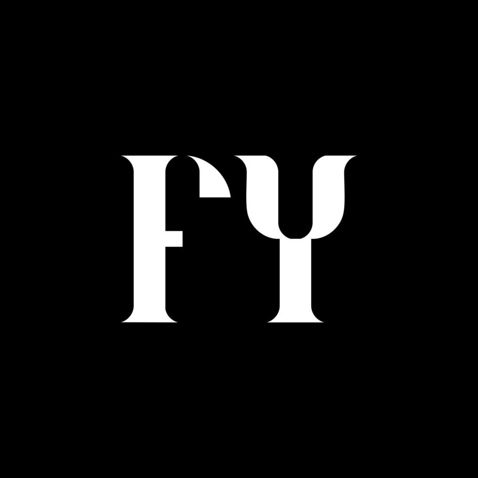 fy f y brief logo ontwerp. eerste brief fy hoofdletters monogram logo wit kleur. fy logo, f y ontwerp. ja, f y vector