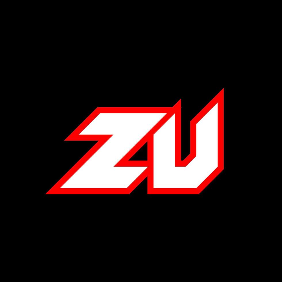 zu logo ontwerp, eerste zu brief ontwerp met sci-fi stijl. zu logo voor spel, e-sport, technologie, digitaal, gemeenschap of bedrijf. z u sport modern cursief alfabet lettertype. typografie stedelijk stijl lettertypen. vector