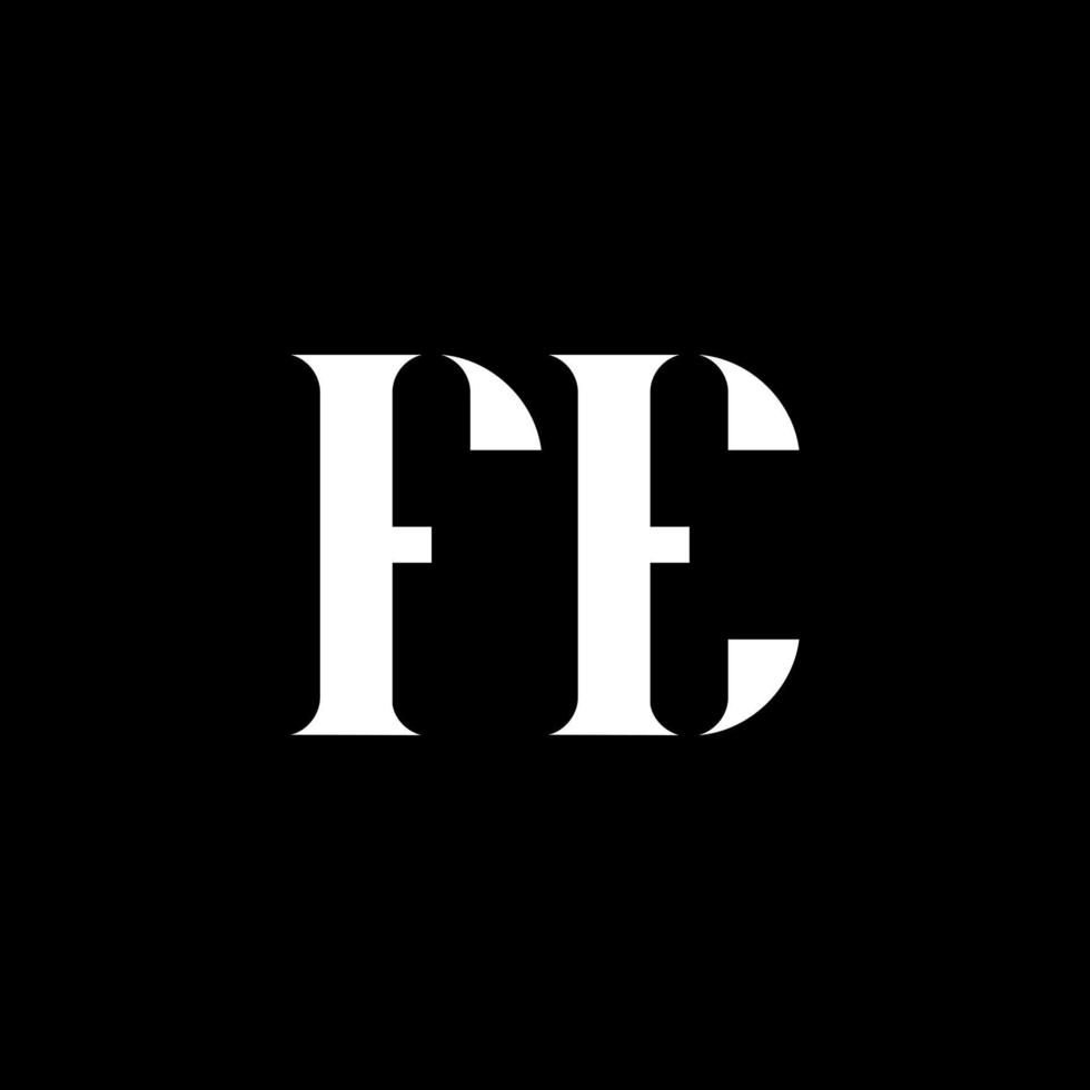 fe f e brief logo ontwerp. eerste brief fe hoofdletters monogram logo wit kleur. fe logo, f e ontwerp. bv, f e vector