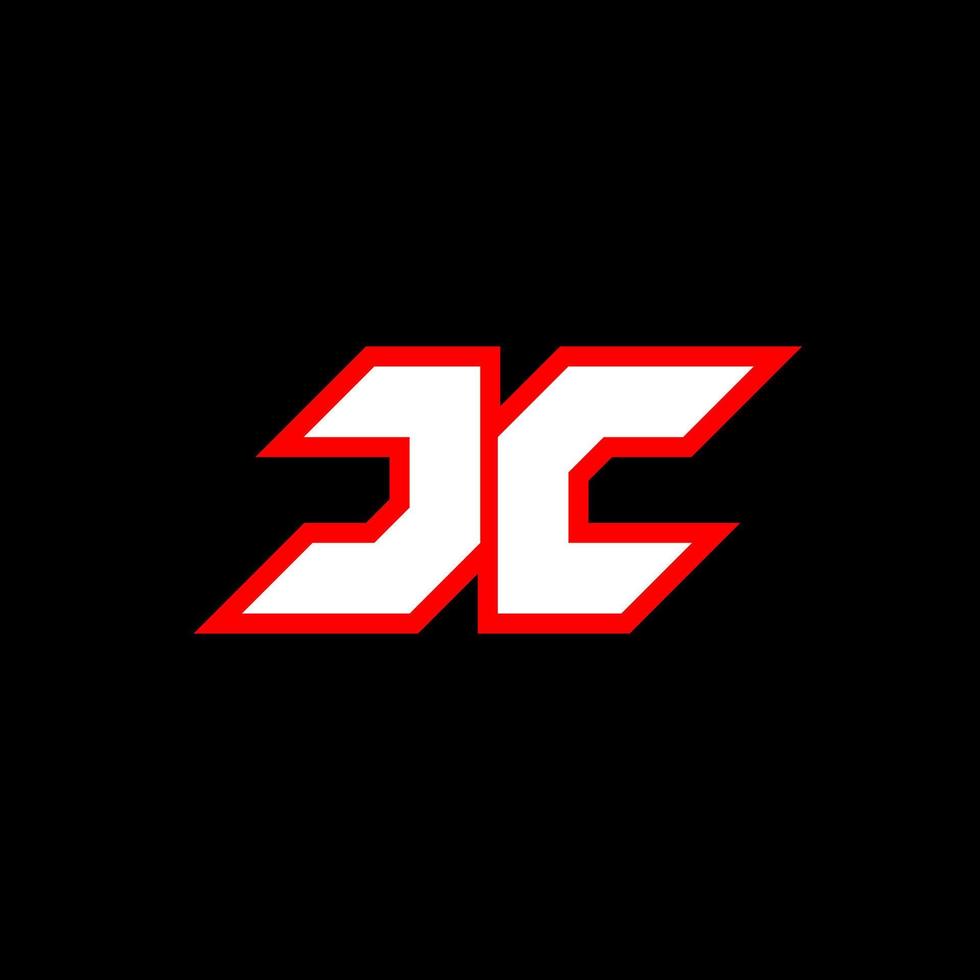 jc logo ontwerp, eerste jc brief ontwerp met sci-fi stijl. jc logo voor spel, e-sport, technologie, digitaal, gemeenschap of bedrijf. j c sport modern cursief alfabet lettertype. typografie stedelijk stijl lettertypen. vector