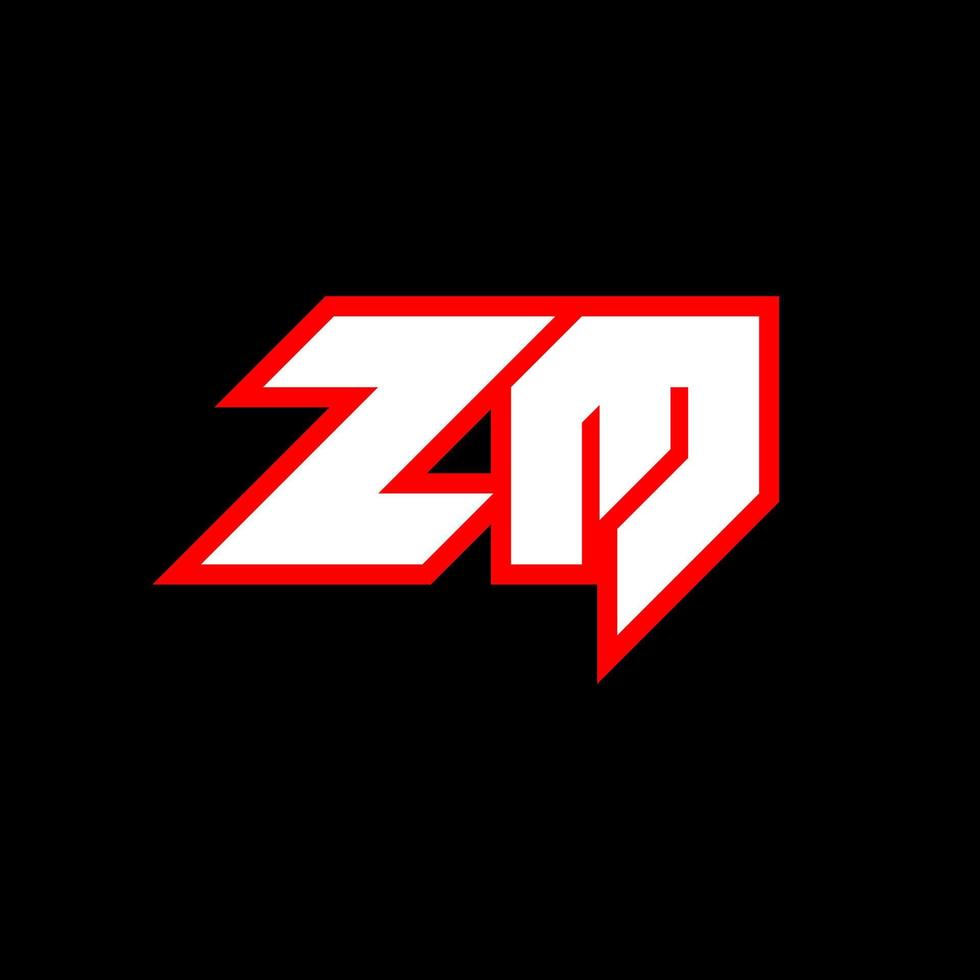 zm logo ontwerp, eerste zm brief ontwerp met sci-fi stijl. zm logo voor spel, e-sport, technologie, digitaal, gemeenschap of bedrijf. z m sport modern cursief alfabet lettertype. typografie stedelijk stijl lettertypen. vector