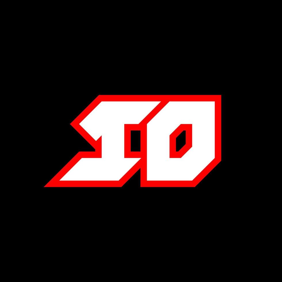 io logo ontwerp, eerste io brief ontwerp met sci-fi stijl. io logo voor spel, e-sport, technologie, digitaal, gemeenschap of bedrijf. ik O sport modern cursief alfabet lettertype. typografie stedelijk stijl lettertypen. vector