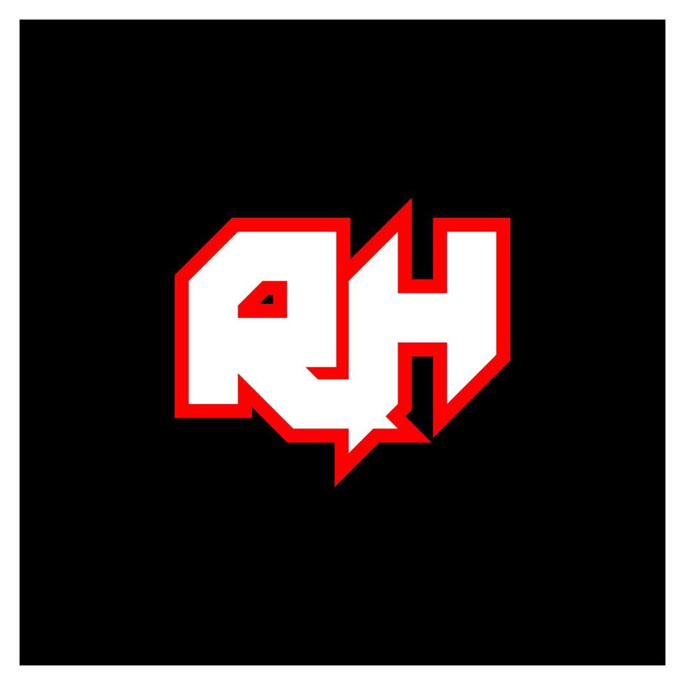 rh logo ontwerp, eerste rh brief ontwerp met sci-fi stijl. rh logo voor spel, e-sport, technologie, digitaal, gemeenschap of bedrijf. r h sport modern cursief alfabet lettertype. typografie stedelijk stijl lettertypen. vector