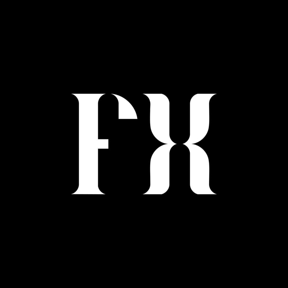 fx f X brief logo ontwerp. eerste brief fx hoofdletters monogram logo wit kleur. fx logo, f X ontwerp. fx, f X vector