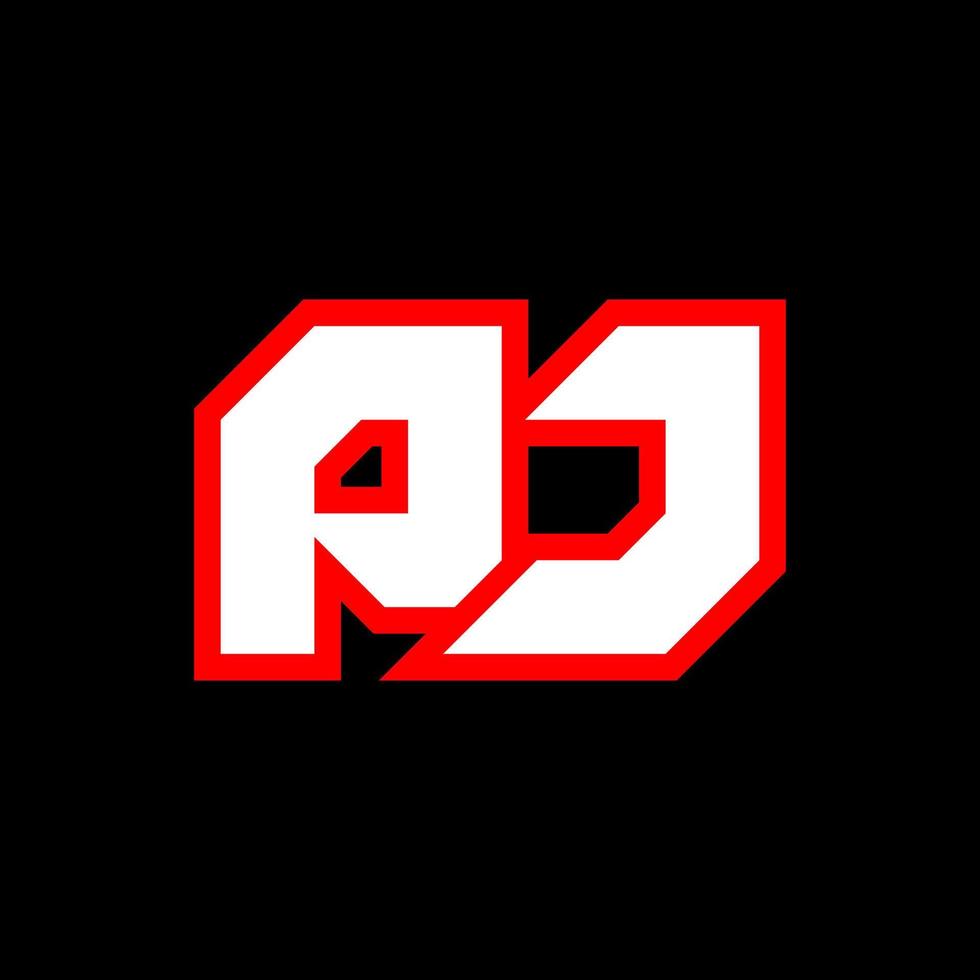 pj logo ontwerp, eerste pj brief ontwerp met sci-fi stijl. pj logo voor spel, e-sport, technologie, digitaal, gemeenschap of bedrijf. p j sport modern cursief alfabet lettertype. typografie stedelijk stijl lettertypen. vector