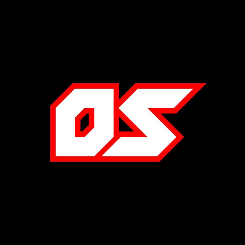 os logo ontwerp, eerste os brief ontwerp met sci-fi stijl. os logo voor spel, e-sport, technologie, digitaal, gemeenschap of bedrijf. O s sport modern cursief alfabet lettertype. typografie stedelijk stijl lettertypen. vector