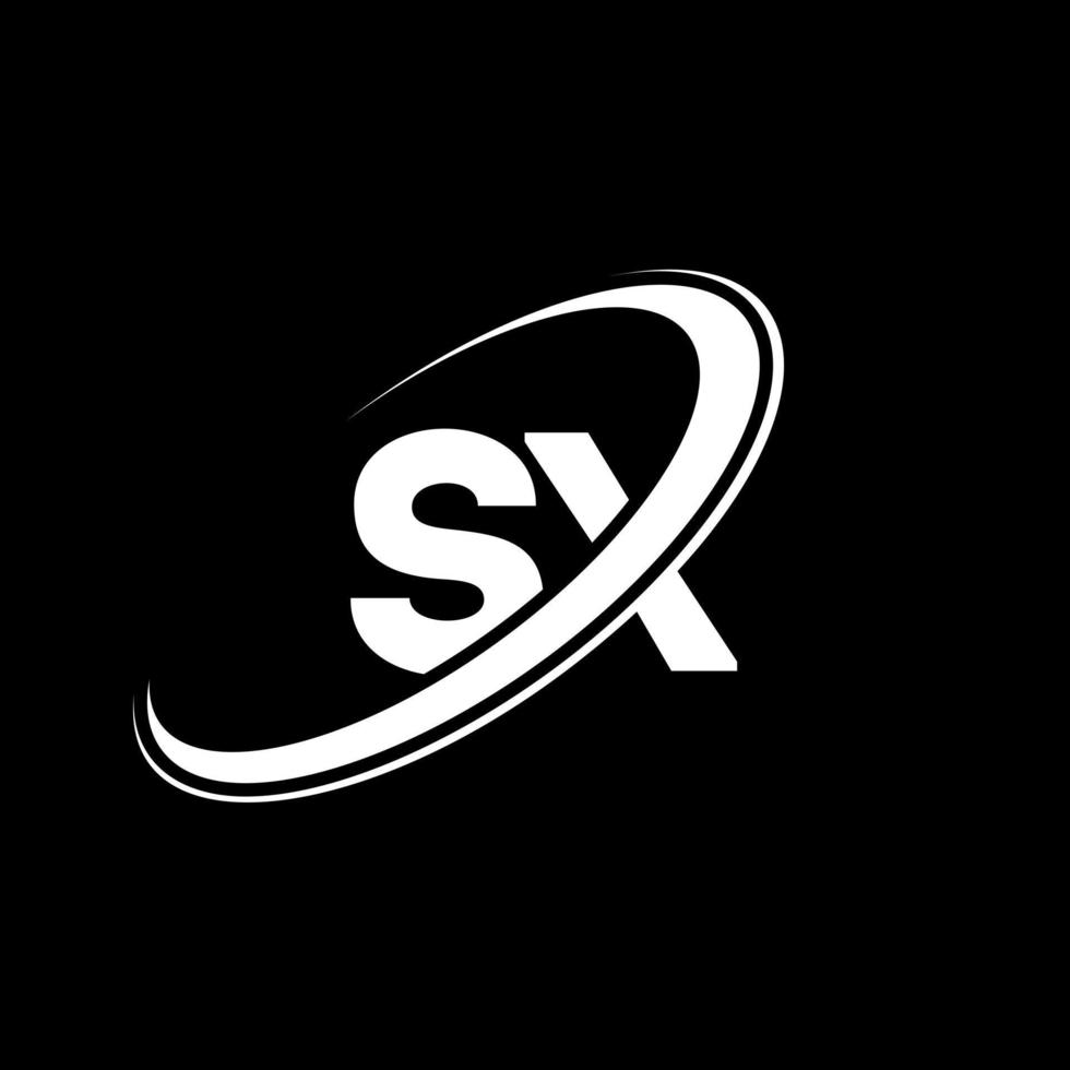 sx s X brief logo ontwerp. eerste brief sx gekoppeld cirkel hoofdletters monogram logo rood en blauw. sx logo, s X ontwerp. sx, s X vector