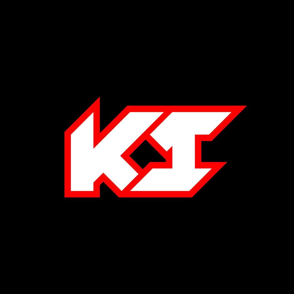 ki logo ontwerp, eerste ki brief ontwerp met sci-fi stijl. ki logo voor spel, e-sport, technologie, digitaal, gemeenschap of bedrijf. k ik sport modern cursief alfabet lettertype. typografie stedelijk stijl lettertypen. vector