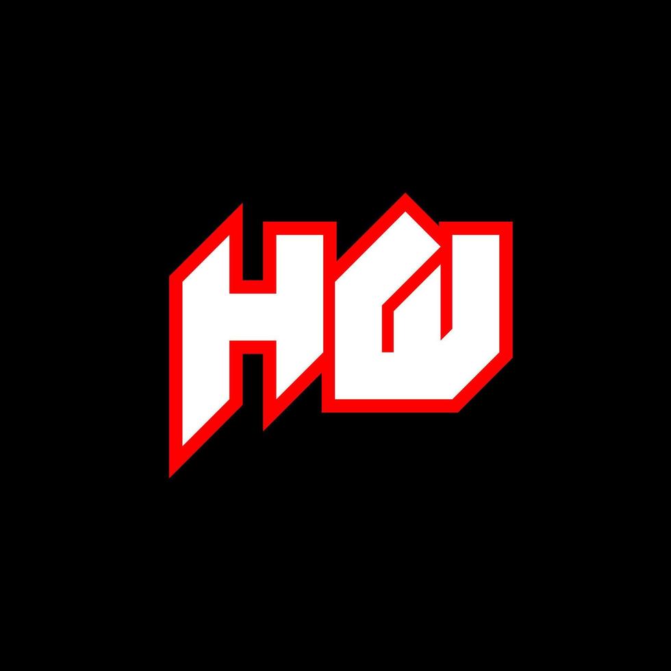 hw logo ontwerp, eerste hw brief ontwerp met sci-fi stijl. hw logo voor spel, e-sport, technologie, digitaal, gemeenschap of bedrijf. h w sport modern cursief alfabet lettertype. typografie stedelijk stijl lettertypen. vector