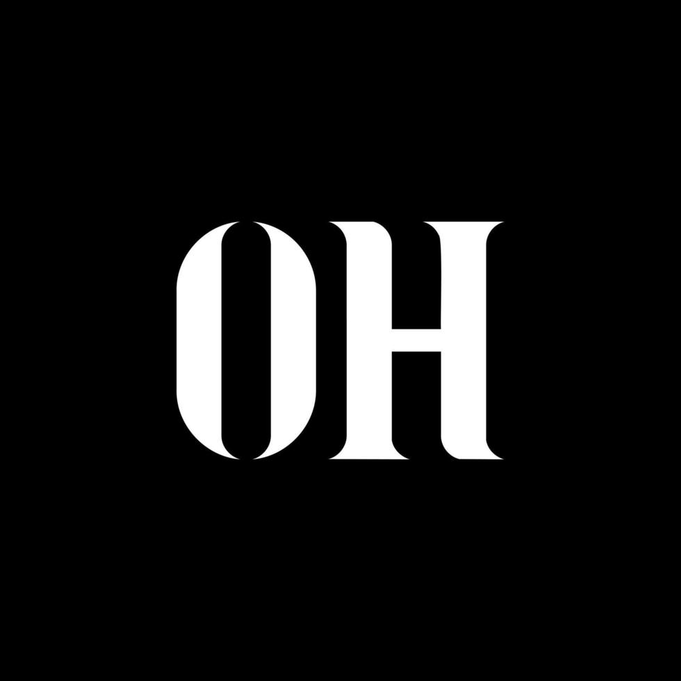 Oh brief logo ontwerp. eerste brief Oh hoofdletters monogram logo wit kleur. Oh logo, O h ontwerp. oh, O h vector