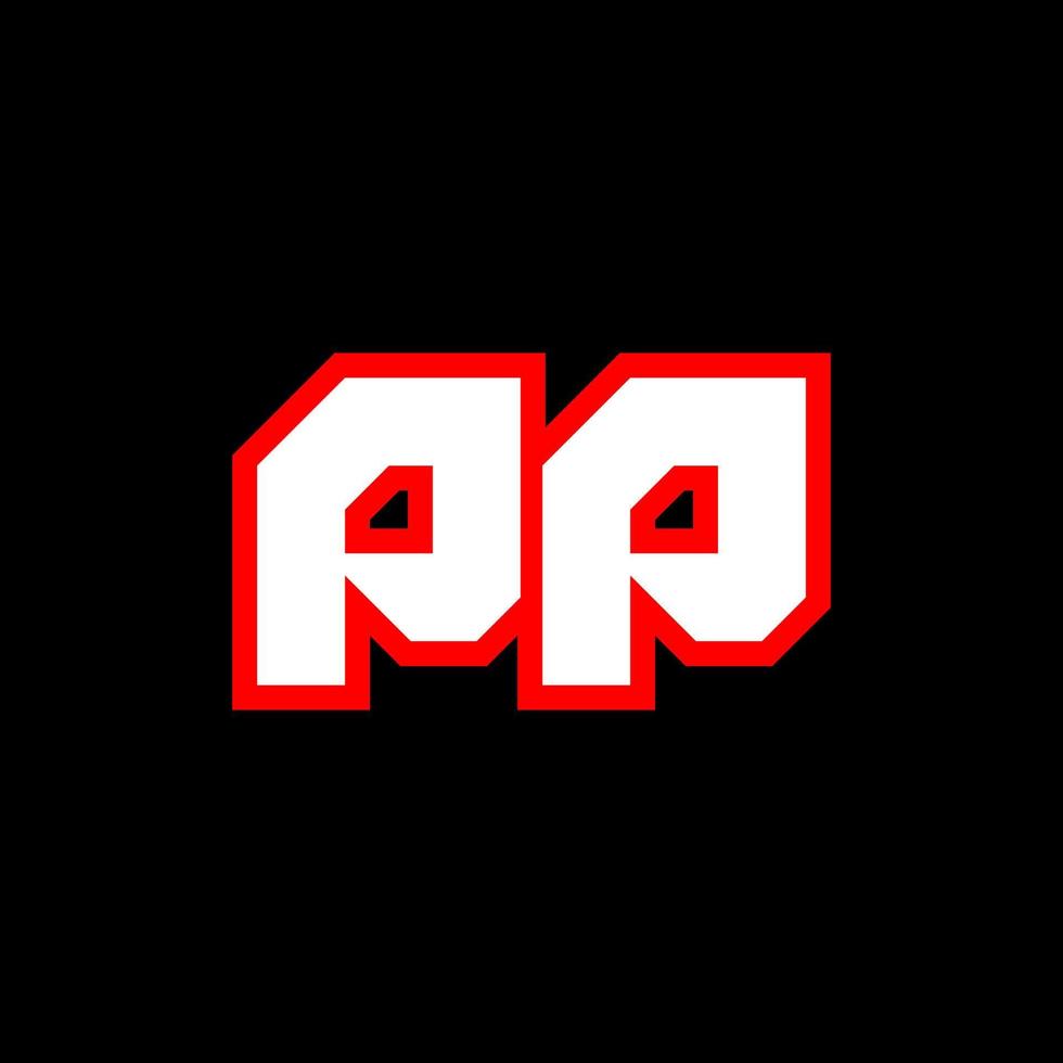 pp logo ontwerp, eerste pp brief ontwerp met sci-fi stijl. pp logo voor spel, e-sport, technologie, digitaal, gemeenschap of bedrijf. p p sport modern cursief alfabet lettertype. typografie stedelijk stijl lettertypen. vector