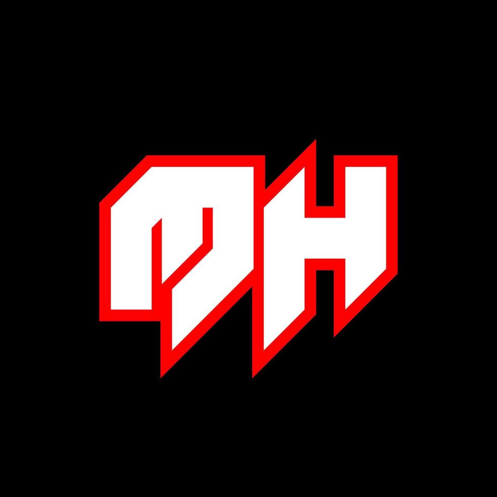 mh logo ontwerp, eerste mh brief ontwerp met sci-fi stijl. mh logo voor spel, e-sport, technologie, digitaal, gemeenschap of bedrijf. m h sport modern cursief alfabet lettertype. typografie stedelijk stijl lettertypen. vector