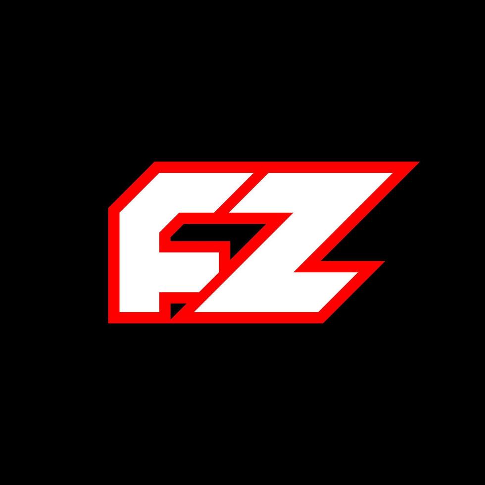 fz logo ontwerp, eerste fz brief ontwerp met sci-fi stijl. fz logo voor spel, e-sport, technologie, digitaal, gemeenschap of bedrijf. f z sport modern cursief alfabet lettertype. typografie stedelijk stijl lettertypen. vector