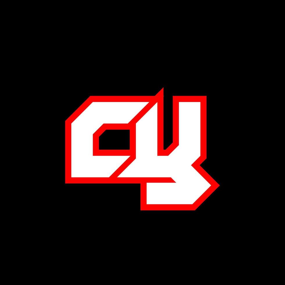 cy logo ontwerp, eerste cy brief ontwerp met sci-fi stijl. cy logo voor spel, e-sport, technologie, digitaal, gemeenschap of bedrijf. c y sport modern cursief alfabet lettertype. typografie stedelijk stijl lettertypen. vector