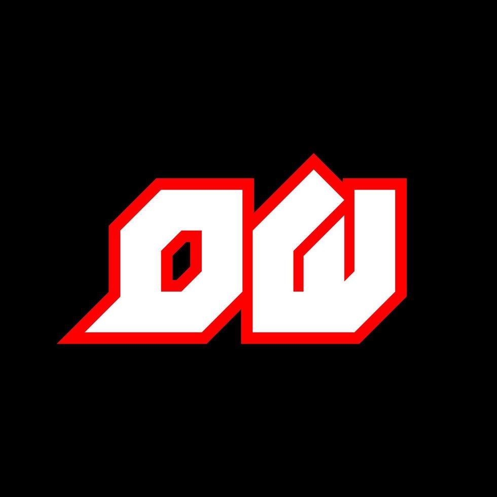 dw logo ontwerp, eerste dw brief ontwerp met sci-fi stijl. dw logo voor spel, e-sport, technologie, digitaal, gemeenschap of bedrijf. d w sport modern cursief alfabet lettertype. typografie stedelijk stijl lettertypen. vector