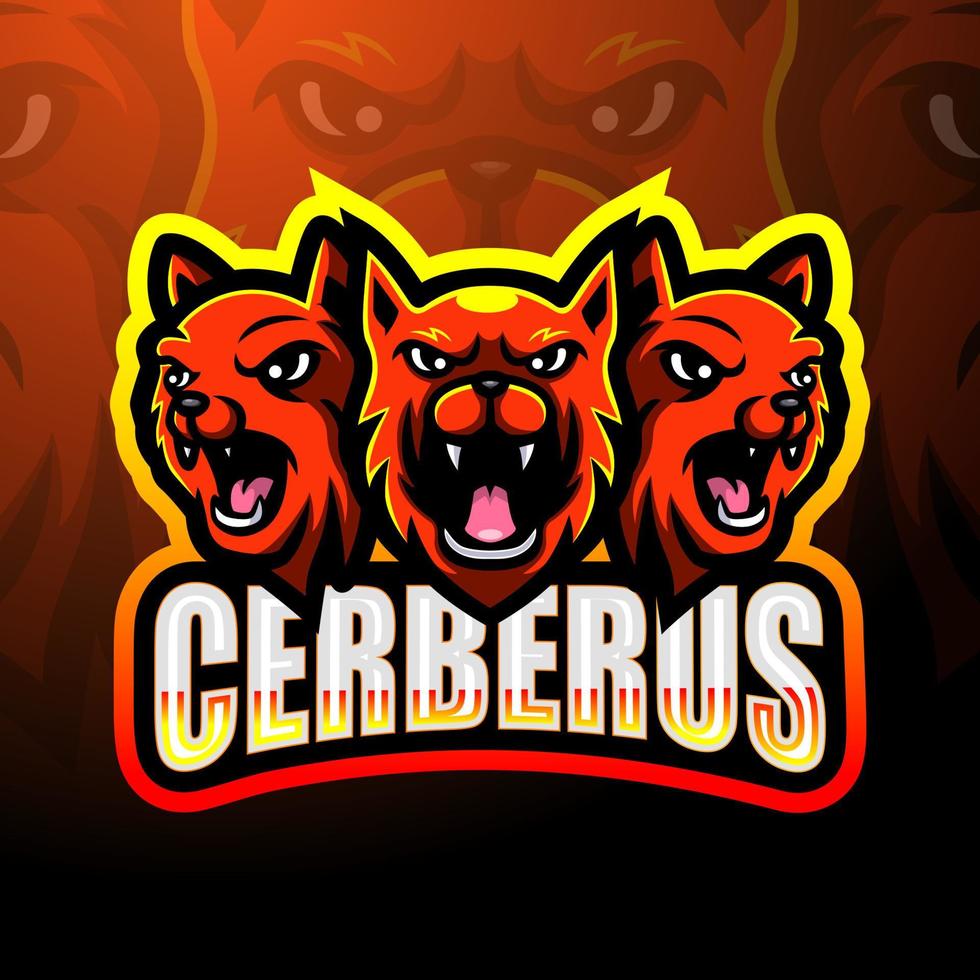 cerberus mascotte esport logo ontwerp vector