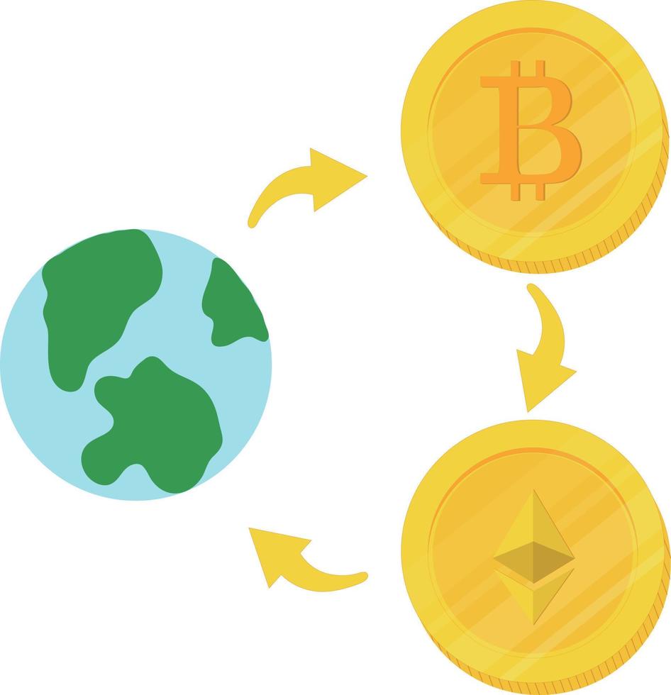 bitcoin vector icoon hand- getrokken