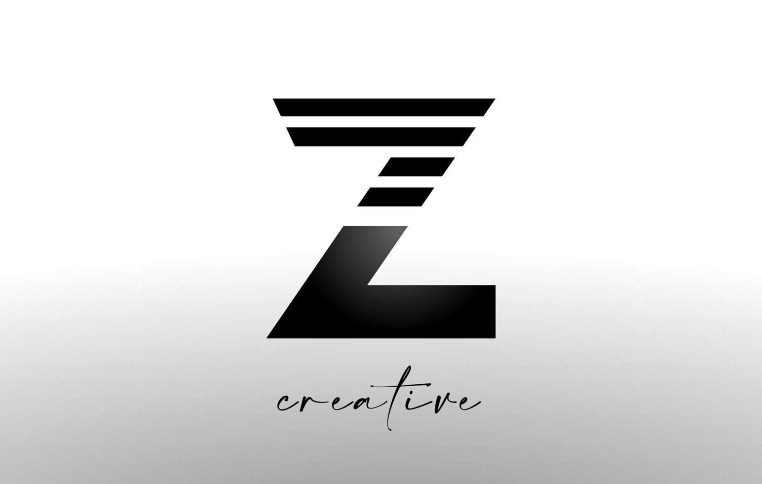 lijnen brief z logo ontwerp met creatief lijnen besnoeiing Aan voor de helft van de brief vector