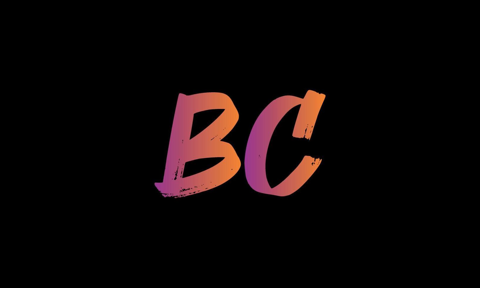 eerste brief bc logo. bc borstel voorraad brief logo ontwerp vrij vector sjabloon.