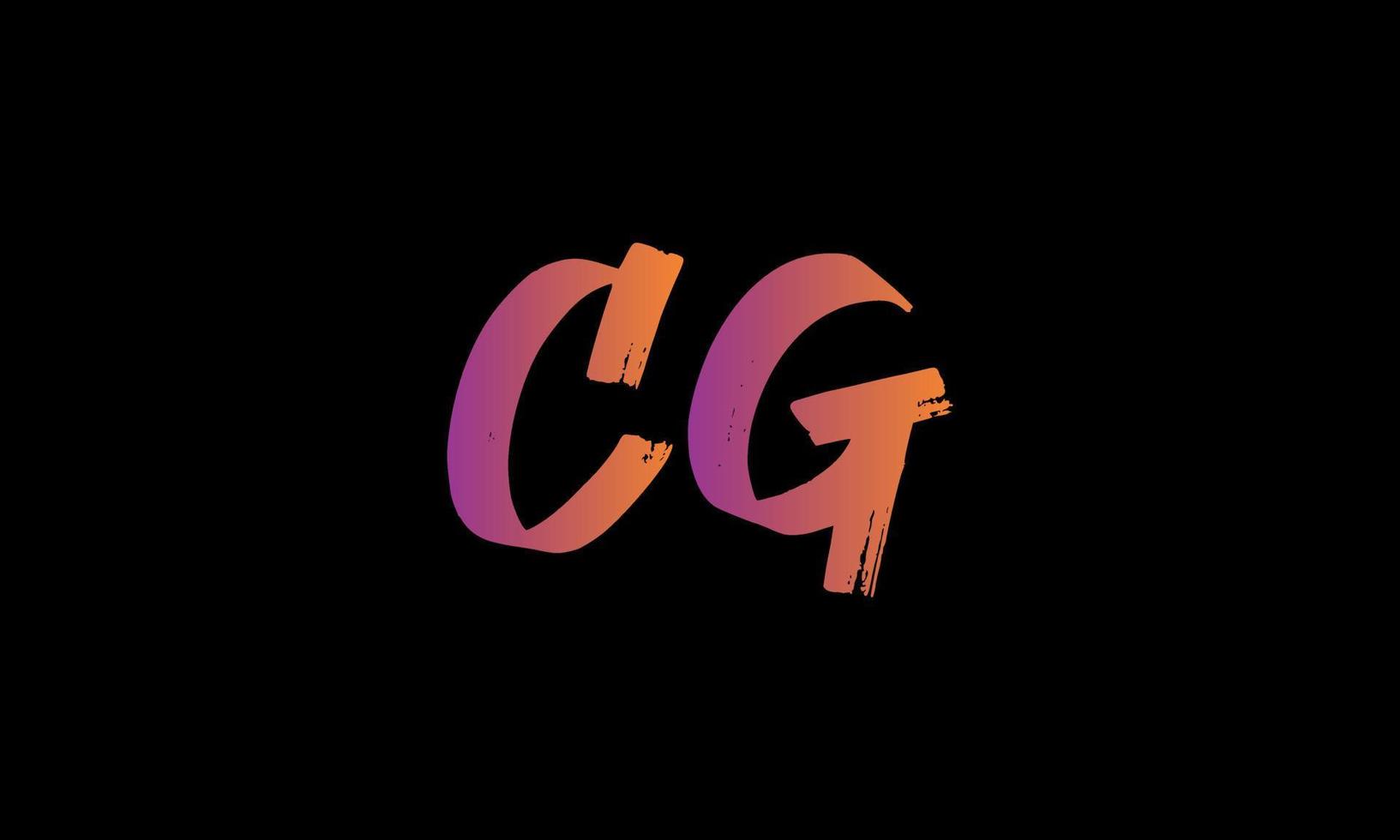 eerste brief cg logo. cg borstel voorraad brief logo ontwerp vrij vector sjabloon.