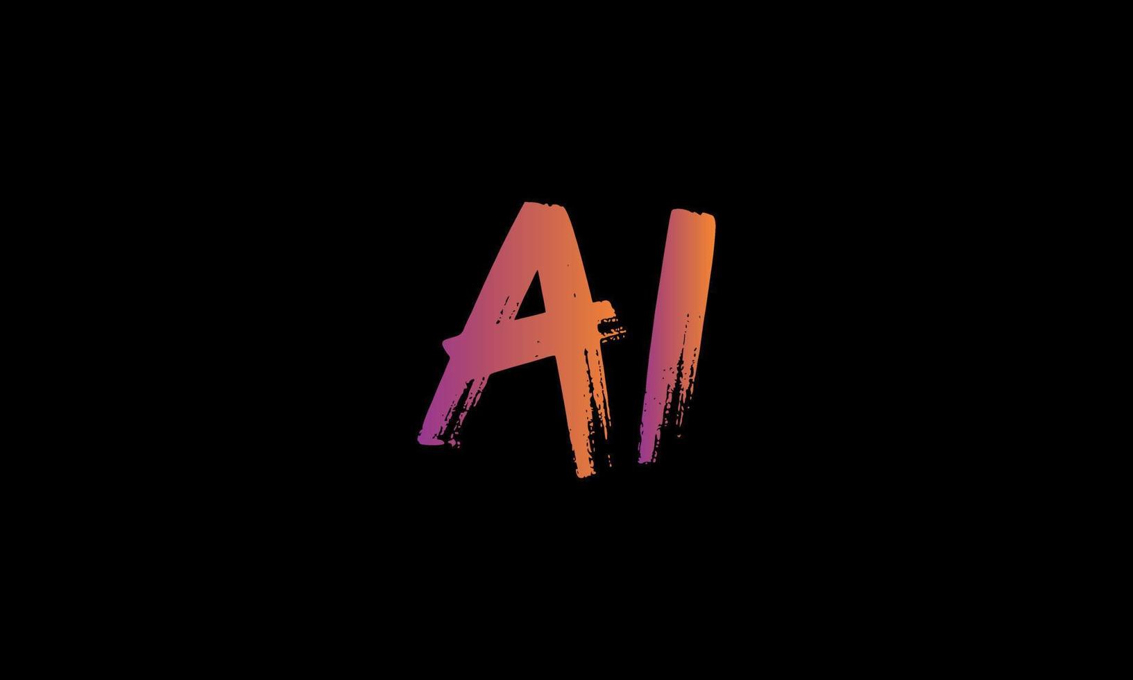 eerste brief ai logo. ai borstel voorraad brief logo ontwerp vrij vector sjabloon.