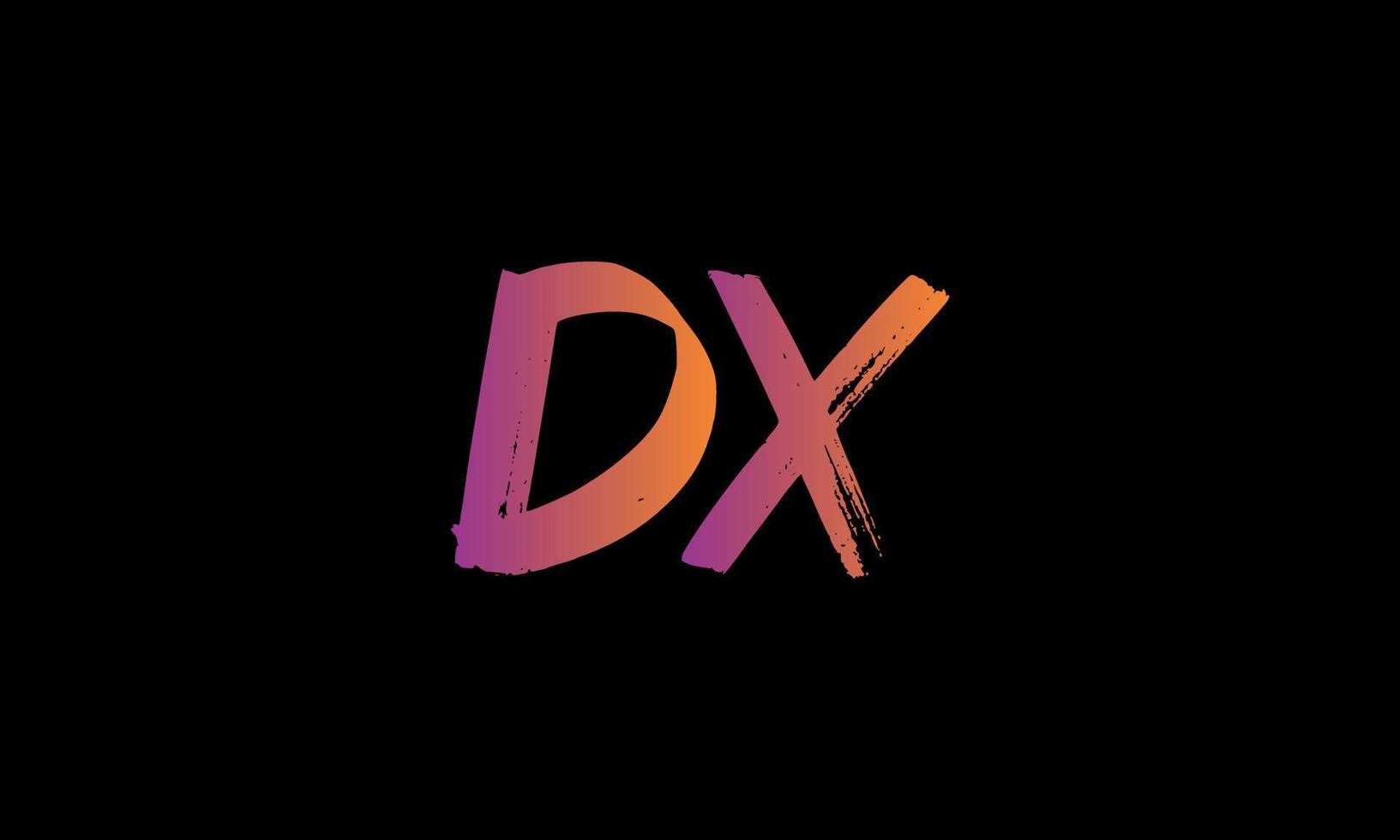 eerste brief dx logo. dx borstel voorraad brief logo ontwerp vrij vector het dossier.