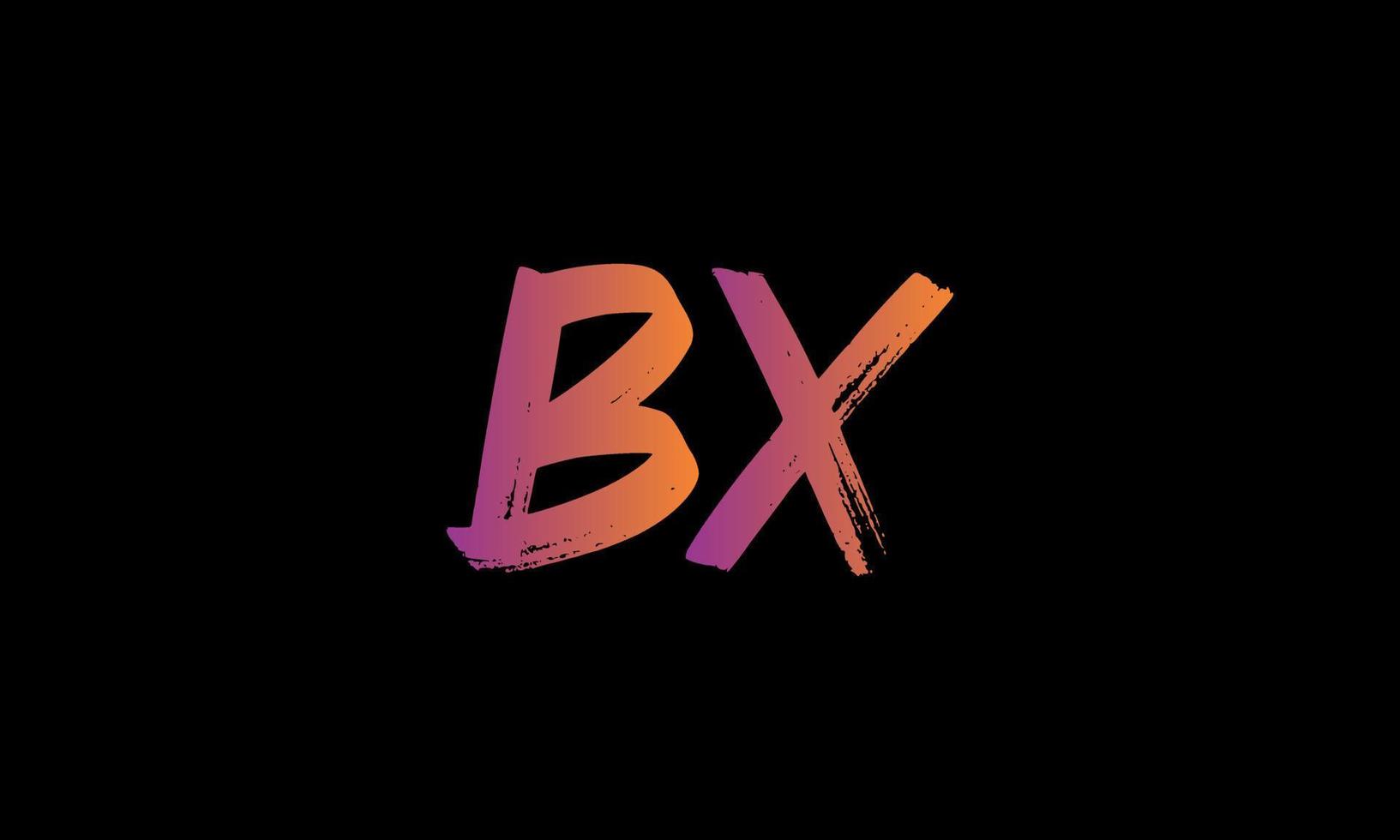 eerste brief bx logo. bx borstel voorraad brief logo ontwerp vrij vector sjabloon.