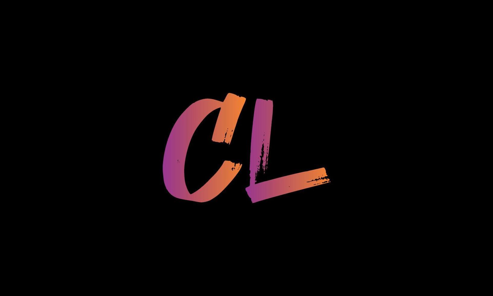 eerste brief cl logo. cl borstel voorraad brief logo ontwerp vrij vector sjabloon.