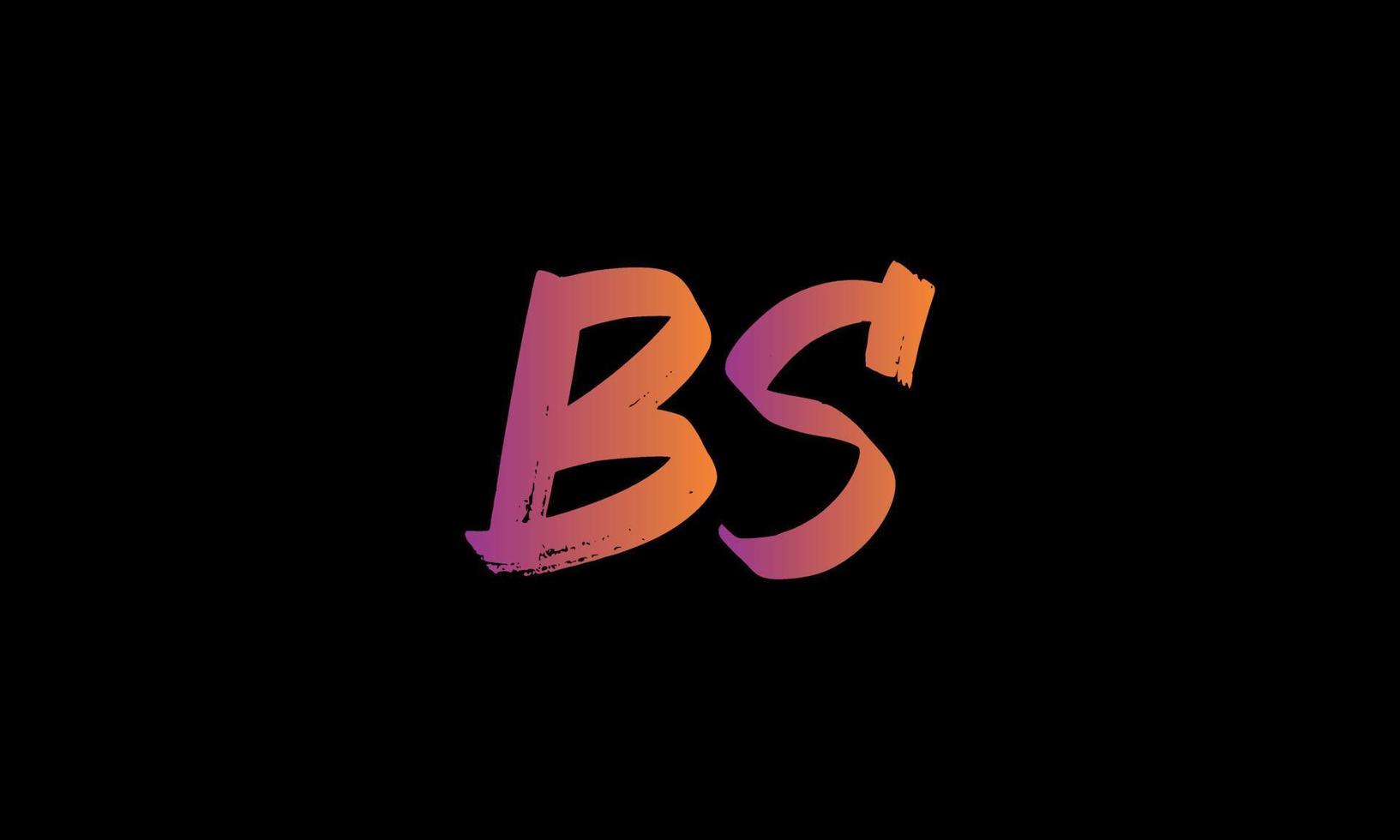 eerste brief bs logo. bs borstel voorraad brief logo ontwerp vrij vector sjabloon.