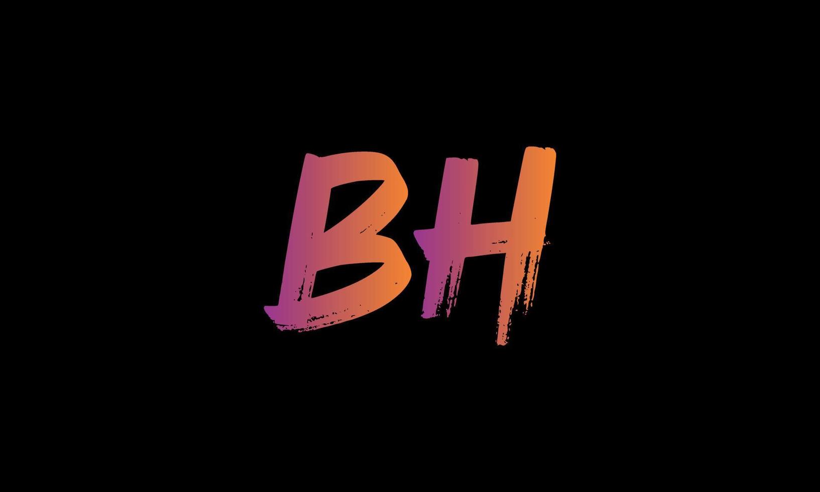 eerste brief bh logo. bh borstel voorraad brief logo ontwerp vrij vector sjabloon.