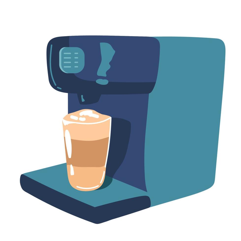 koffie machine vlak illustratie. voorkant visie van koffie machine. vector. vector