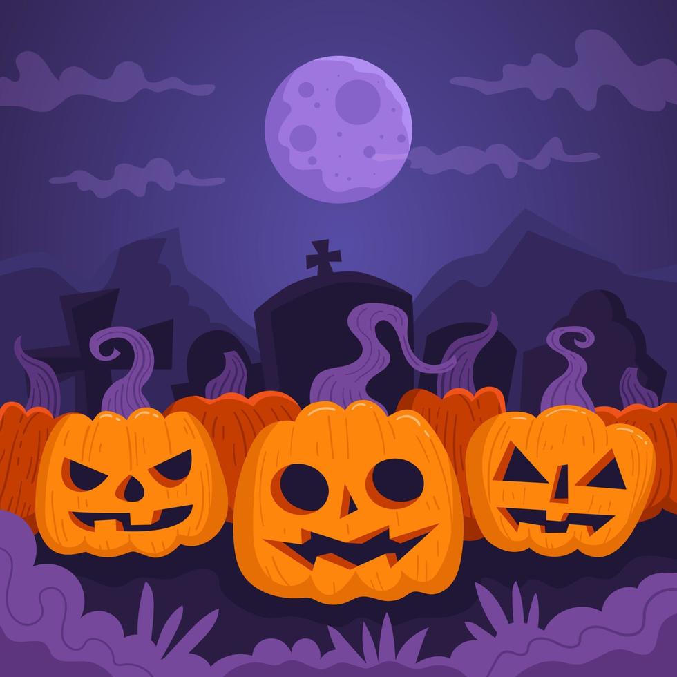 evenement halloween met jack o'lantern achtergrond vector