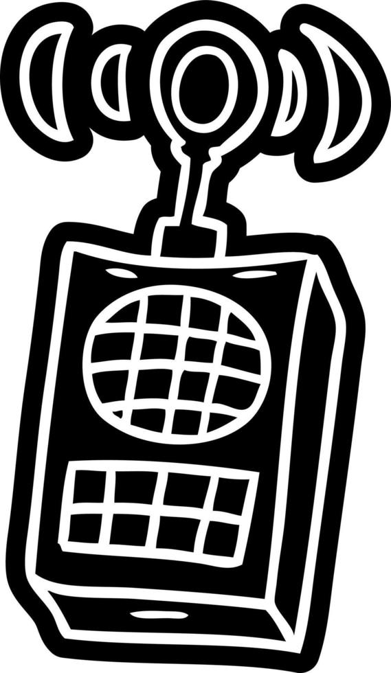 tekenfilm icoon tekening van een walkie talkie vector