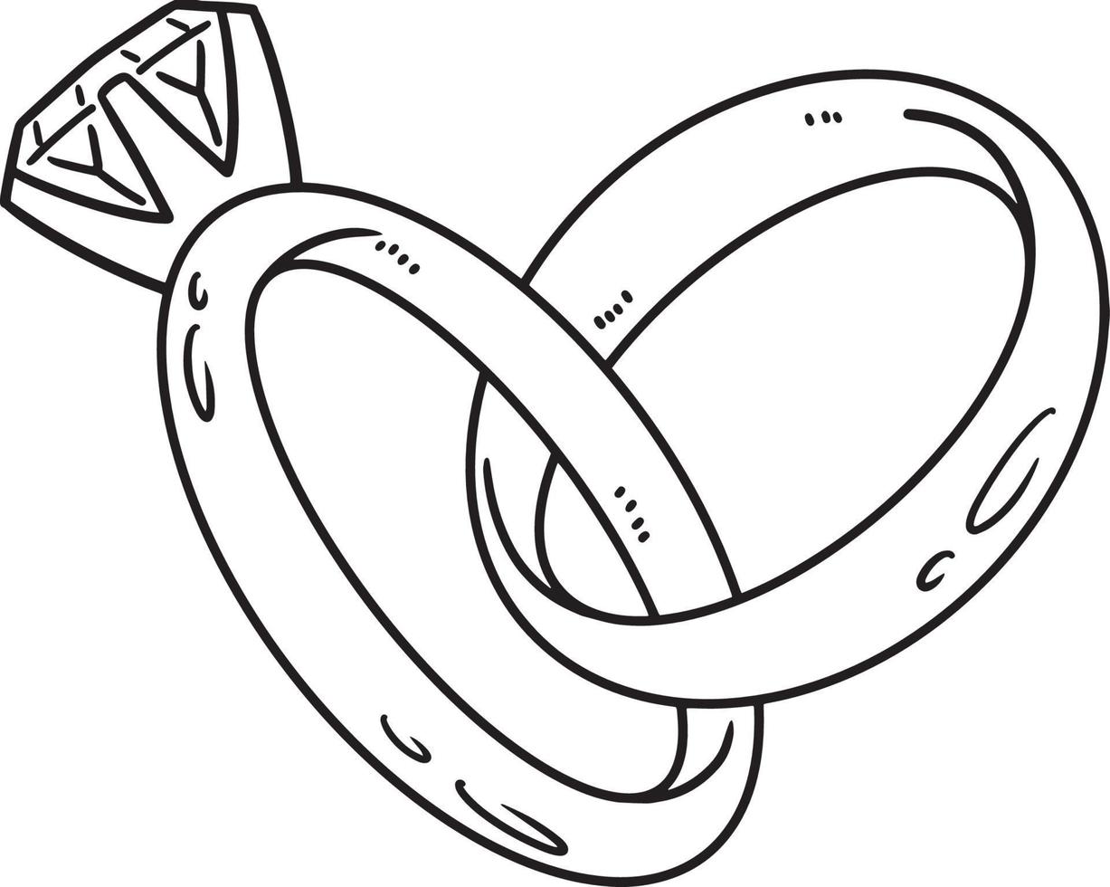 bruiloft ring geïsoleerd kleur bladzijde voor kinderen vector
