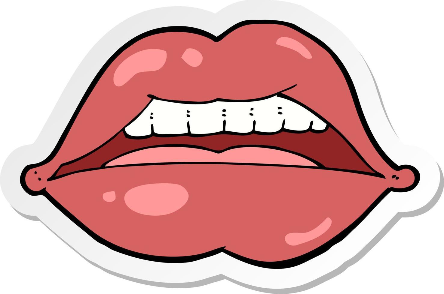 sticker van een tekenfilm sexy lippen symbool vector