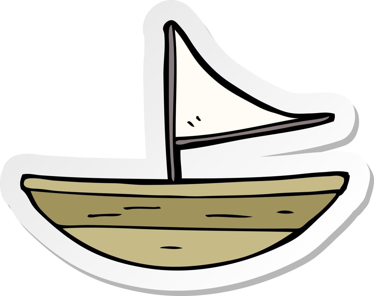 sticker van een tekenfilm boot vector
