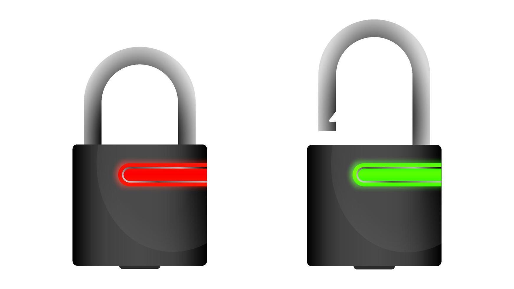 slot en ontgrendelen hangslot geïsoleerd Aan wit achtergrond vector