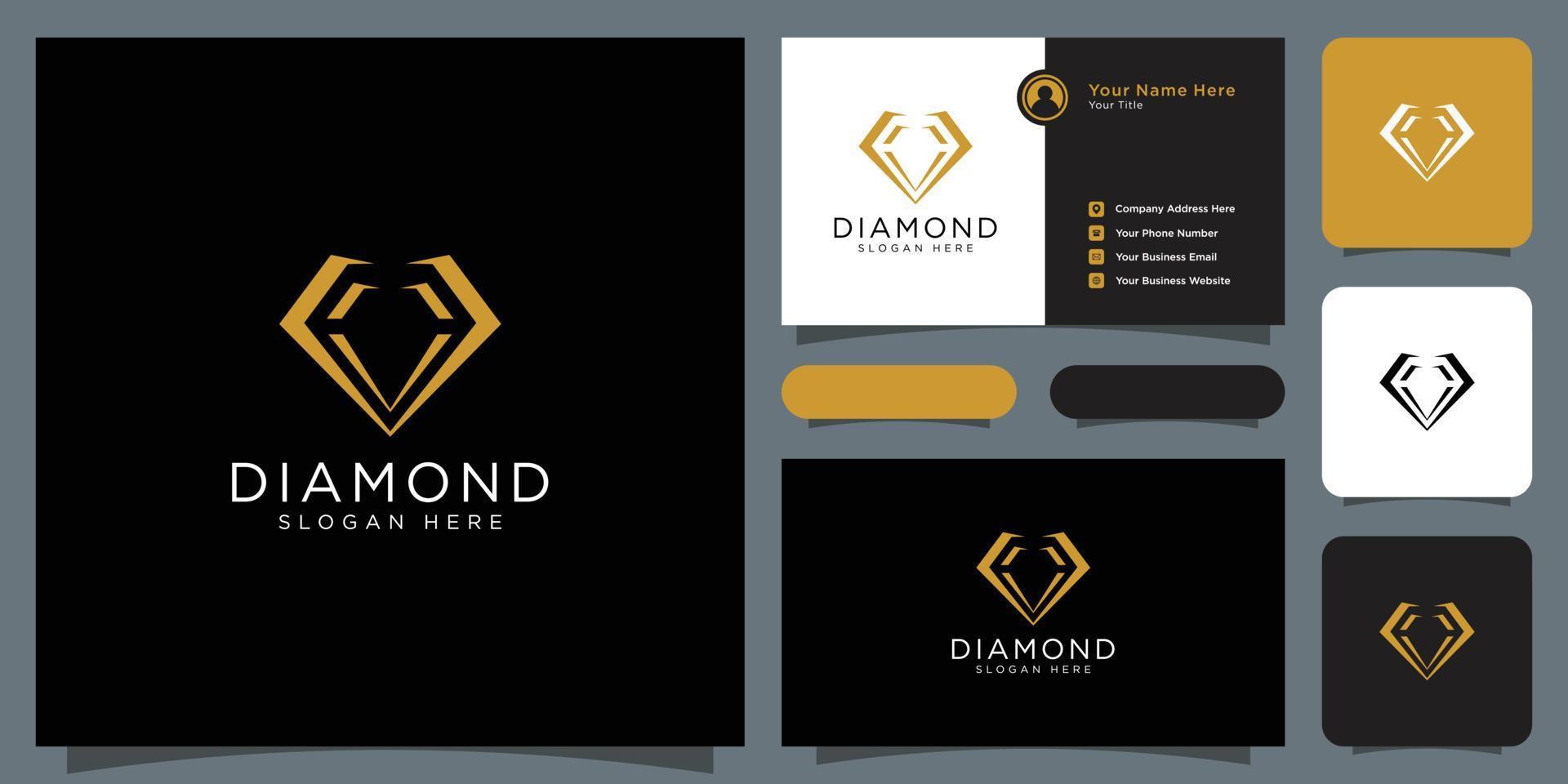 diamant logo vector ontwerpen mono lijn