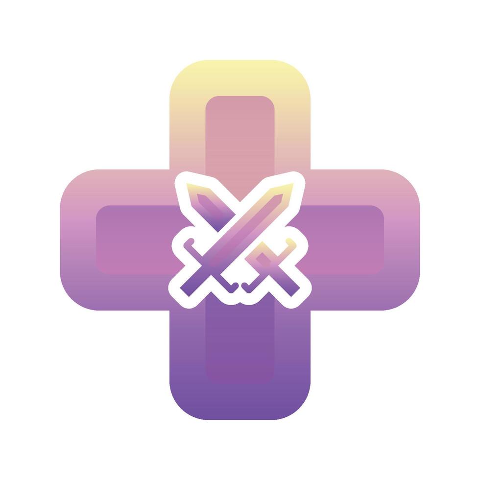 zwaard medisch logo helling ontwerp sjabloon icoon element vector